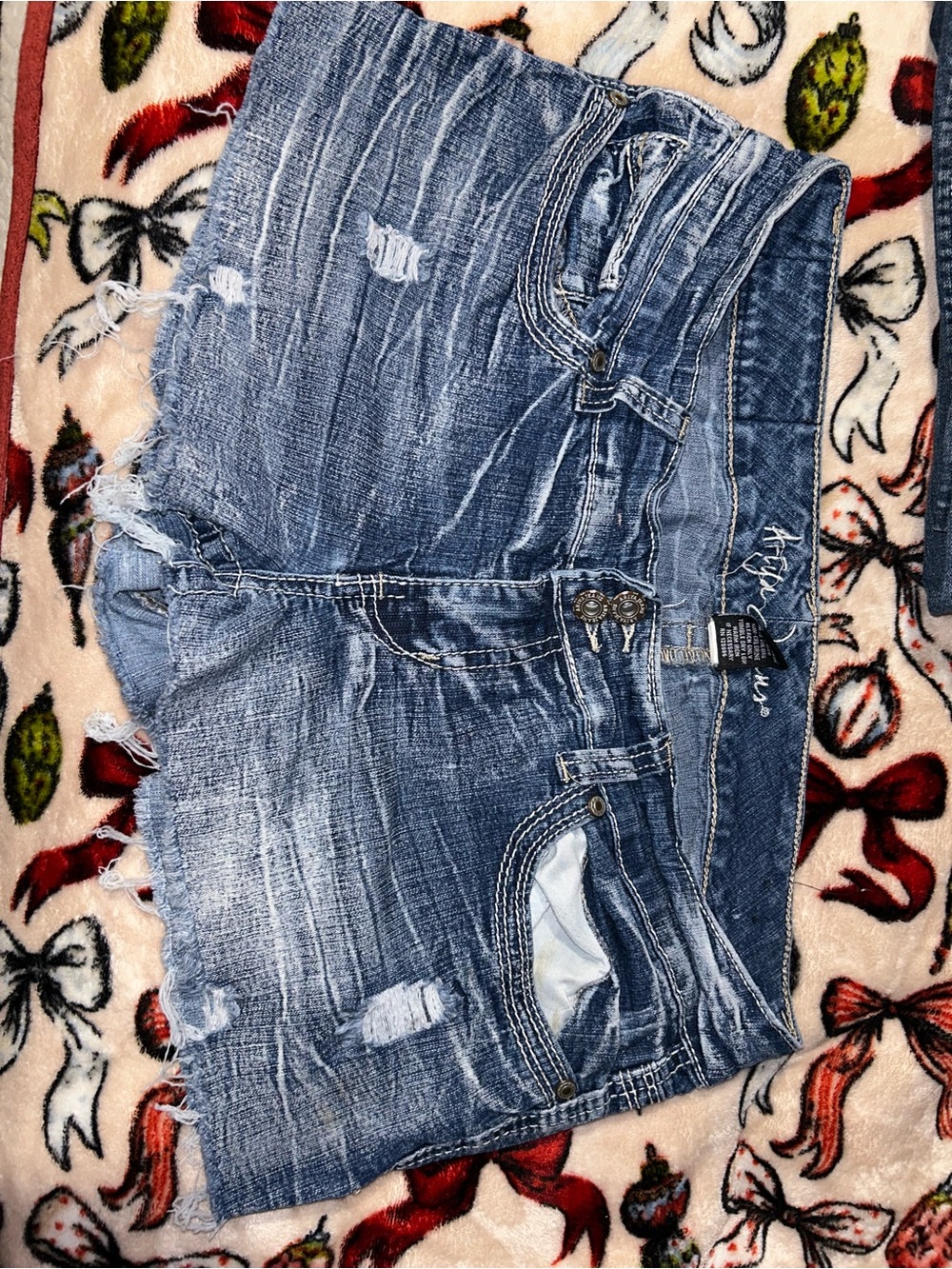 Ariya Distressed Blue Jean Shorts
